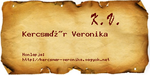 Kercsmár Veronika névjegykártya