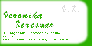 veronika kercsmar business card